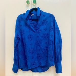 Blue Patterned Collared Shirt
